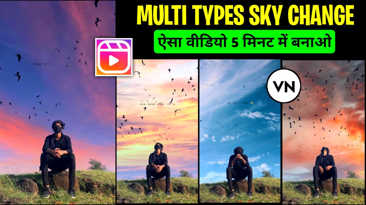 Multi Types Sky Change Video Editing in Vn App || Sky Birds Fly Video Editing || Vn Video Editing
