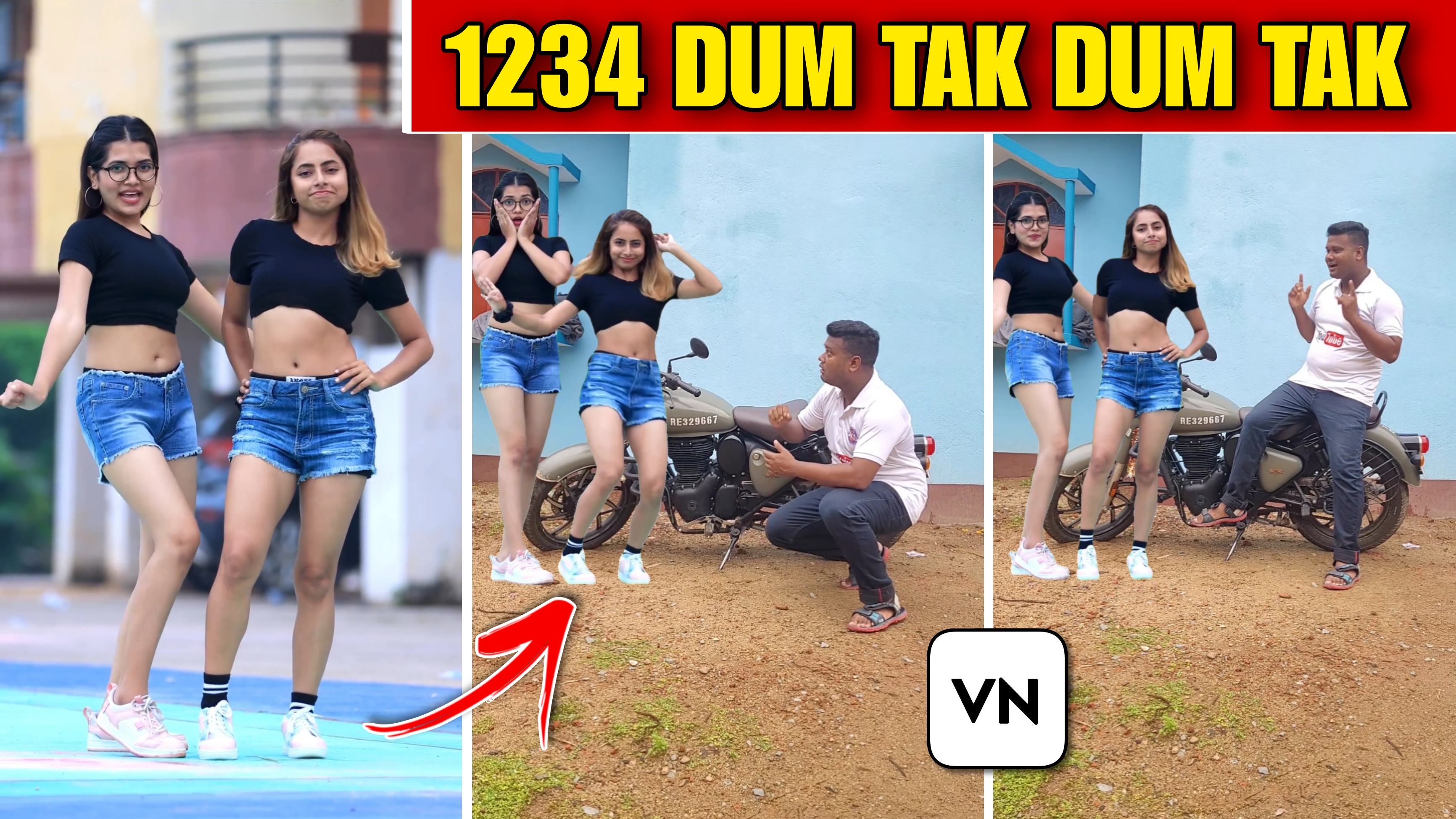 1 2 3 4 Dum tak dum tak tak || Keshavi viral reels video || VN video editing