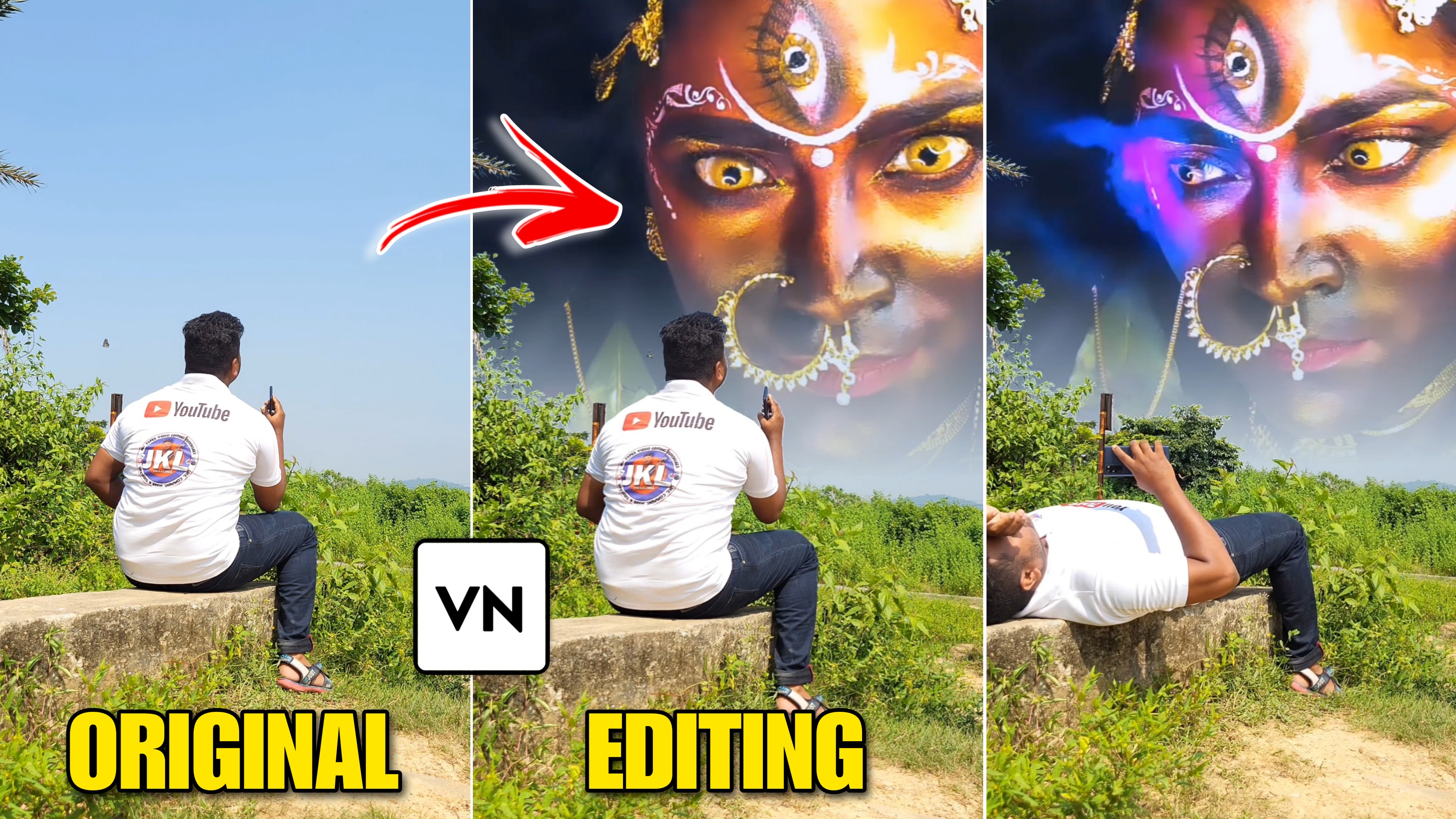 Navratri special video editing || Kyu re kya hua main hoon na || Sky change video | VN video editing